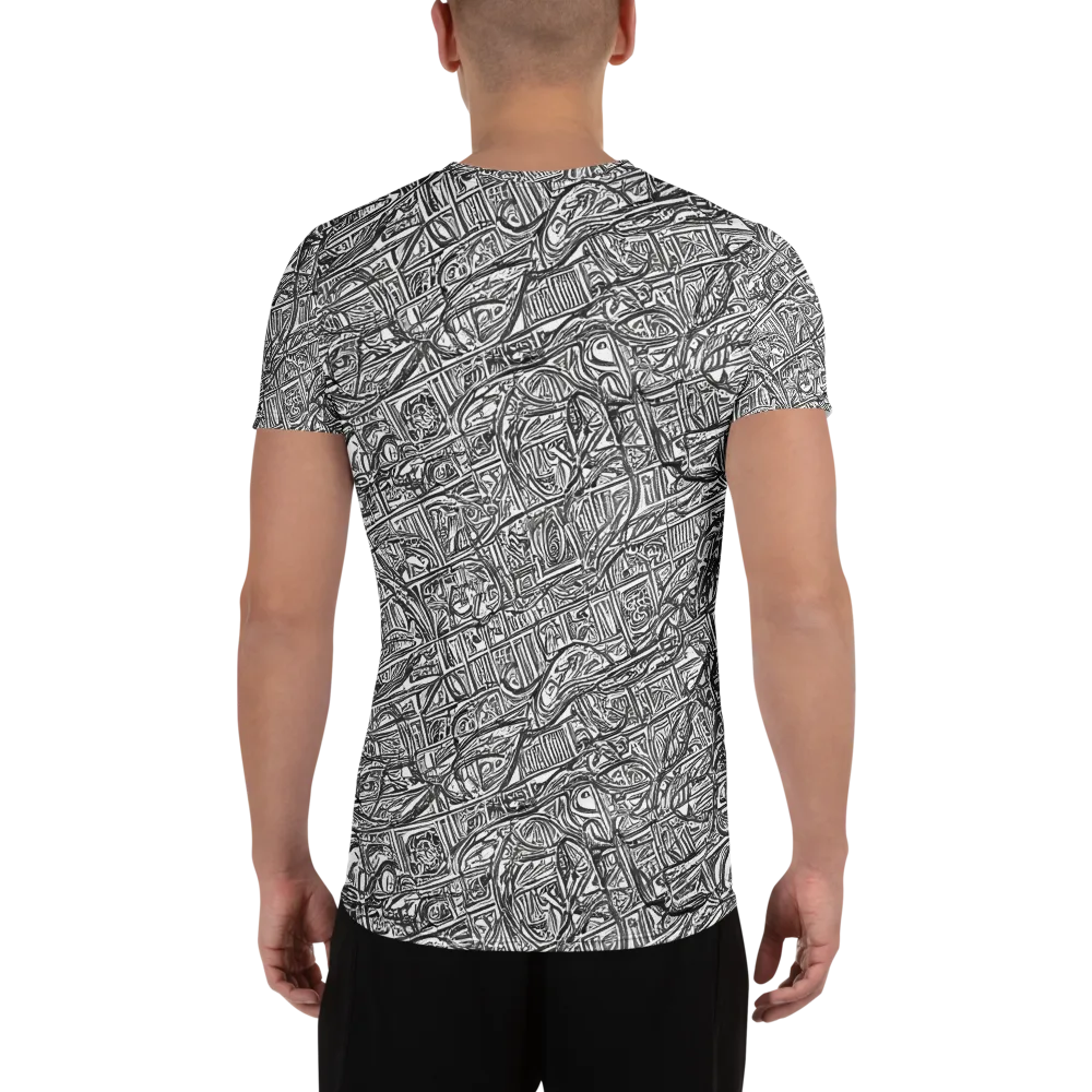Monochrome Riot on Men's Athletic T-Shirt — Back