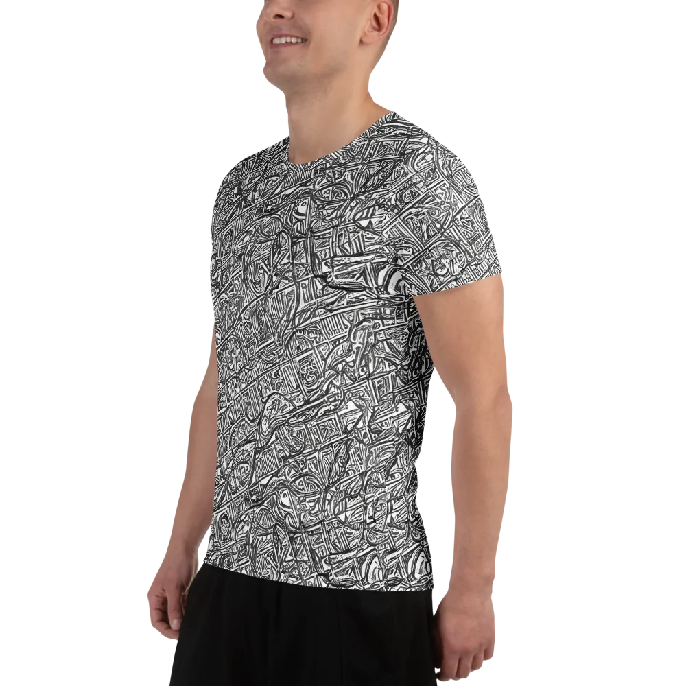 Monochrome Riot on Men's Athletic T-Shirt — Left