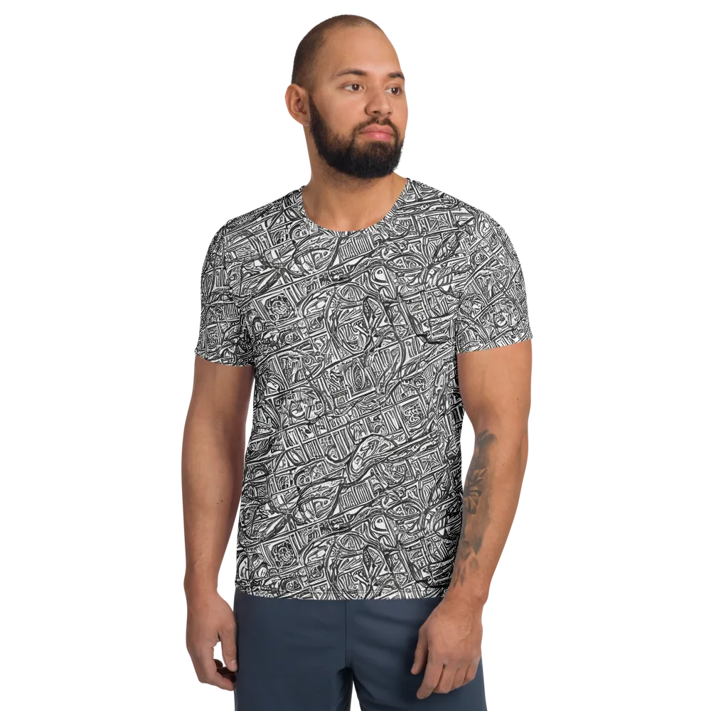 Monochrome Riot on Men's Athletic T-Shirt — Front