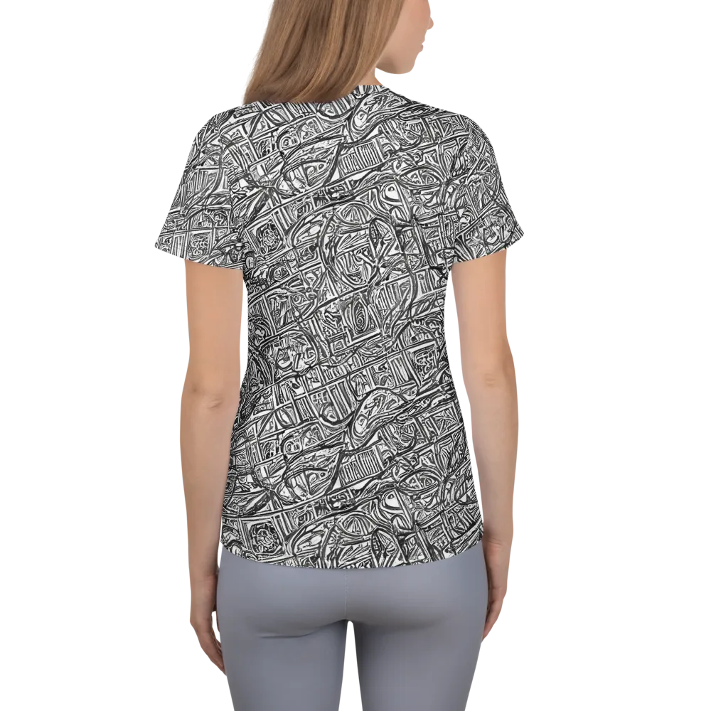 Monochrome Riot on Women's Athletic T-Shirt — Back