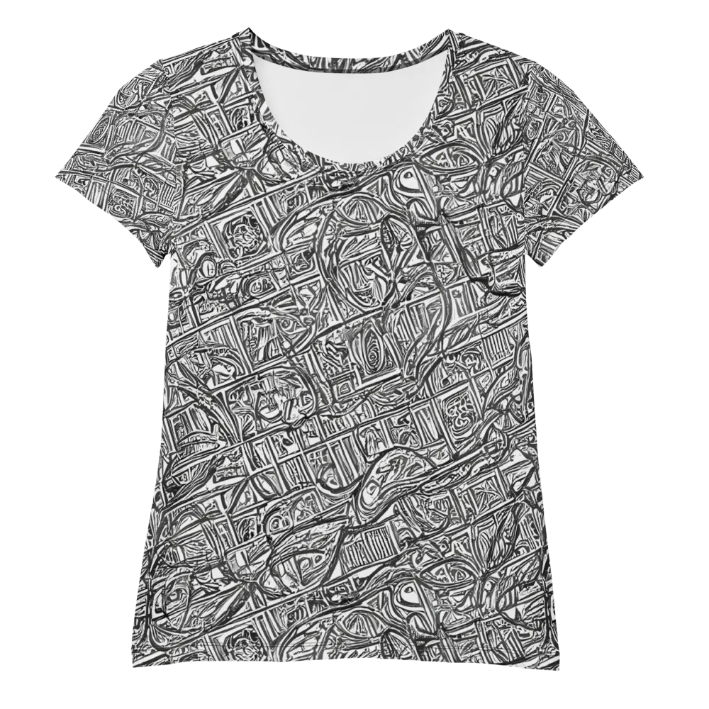 Monochrome Riot on Women's Athletic T-Shirt — Front