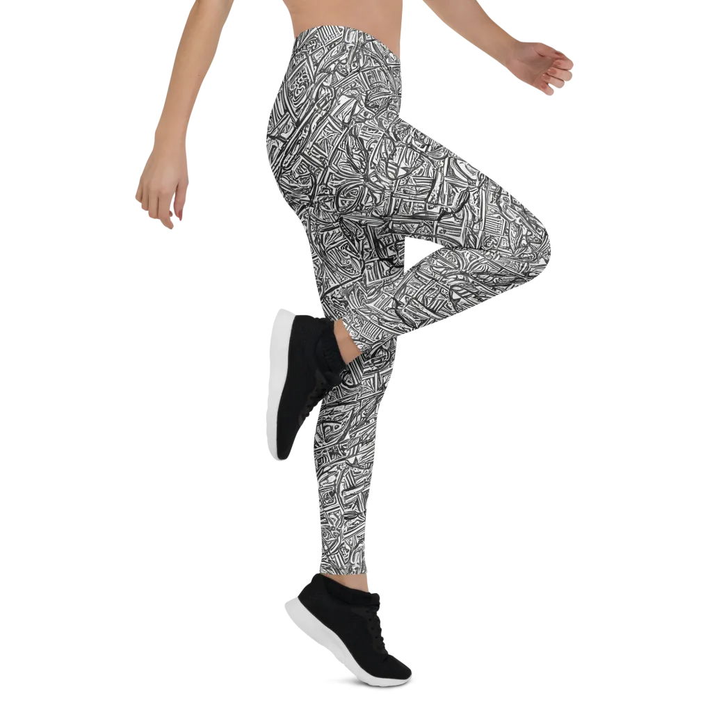 Monochrome Riot on Leggings — Right