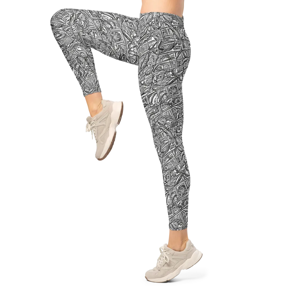 Monochrome Riot on Leggings — Left