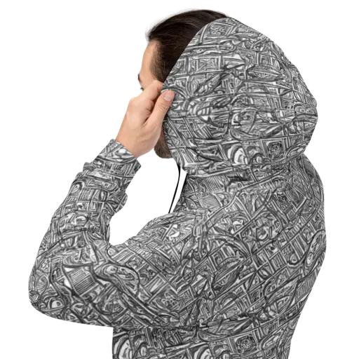 Monochrome Riot on a Hoodie