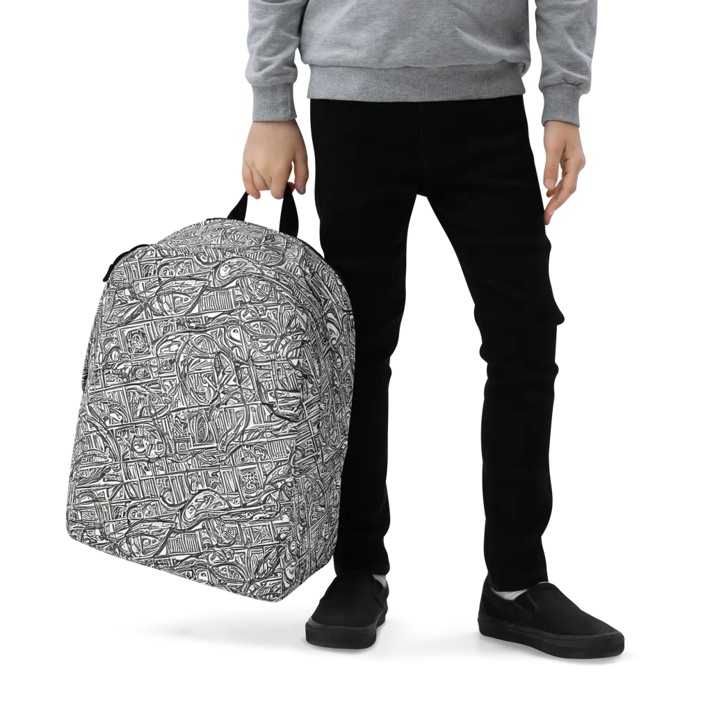 Monochrome Riot on Minimalist Backpack — Zoomed-in