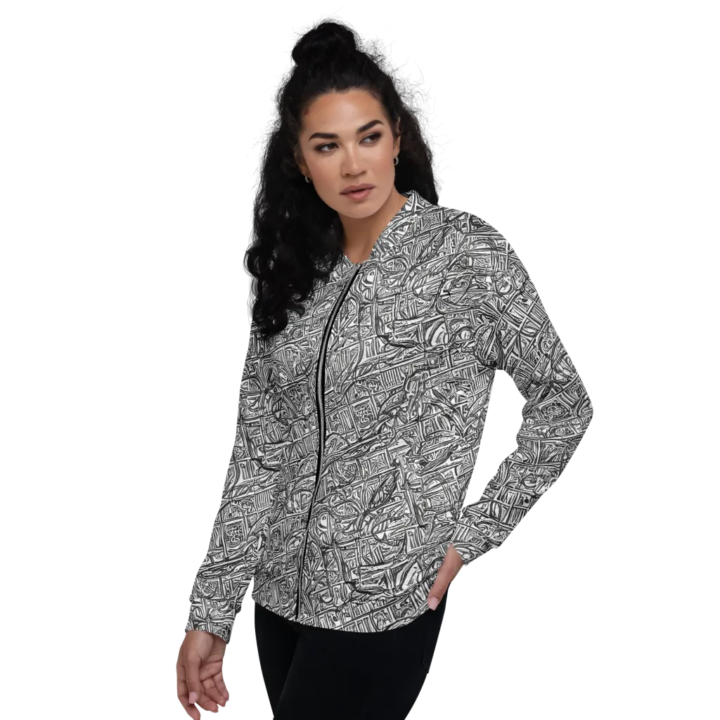 Monochrome Riot on Bomber Jacket — Left
