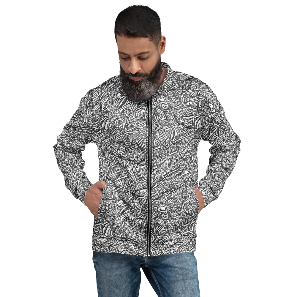Monochrome Riot on Bomber Jacket — Front