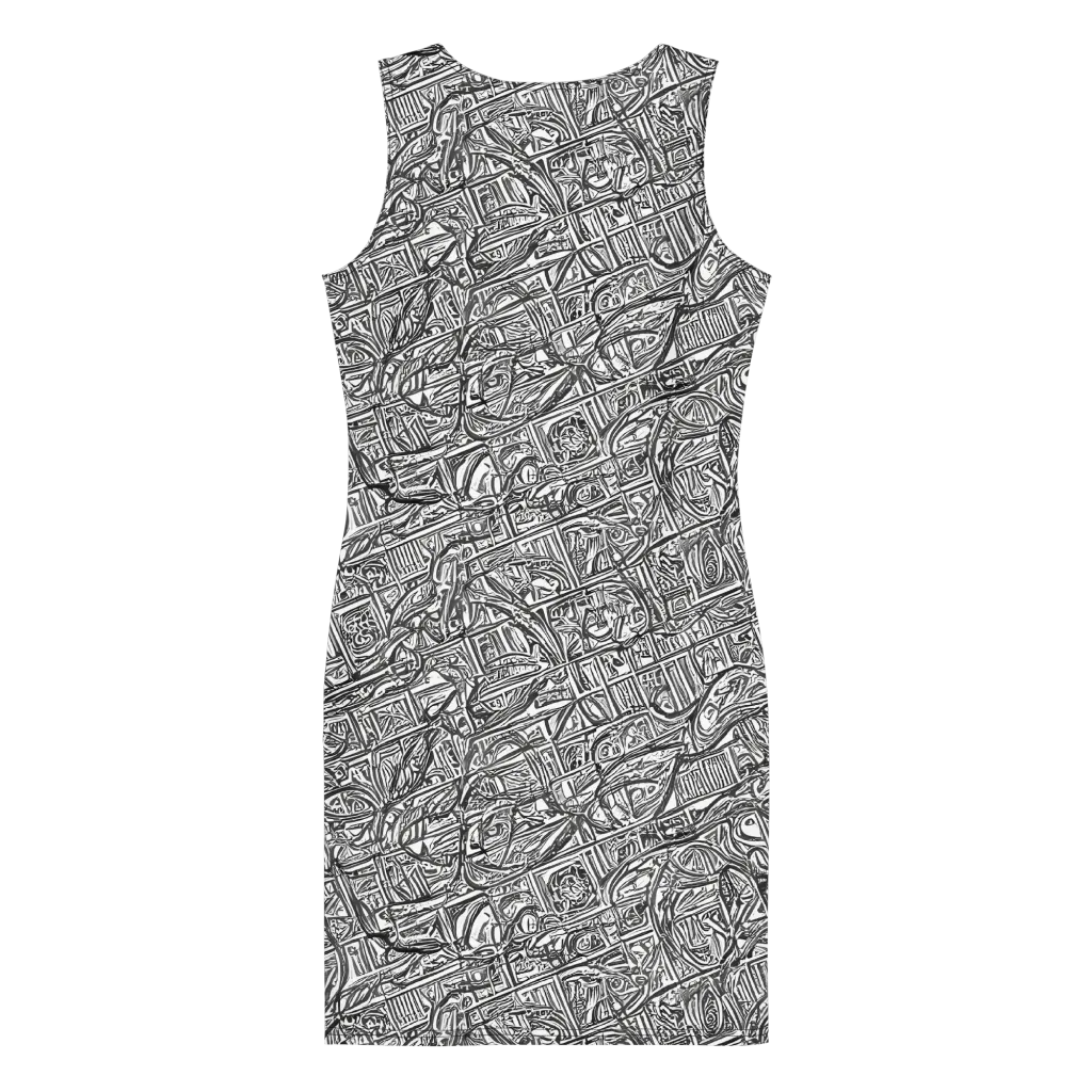 Monochrome Riot on Bodycon Dress — Back