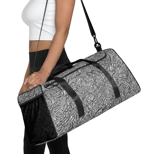 Monochrome Riot on a Duffle Bag