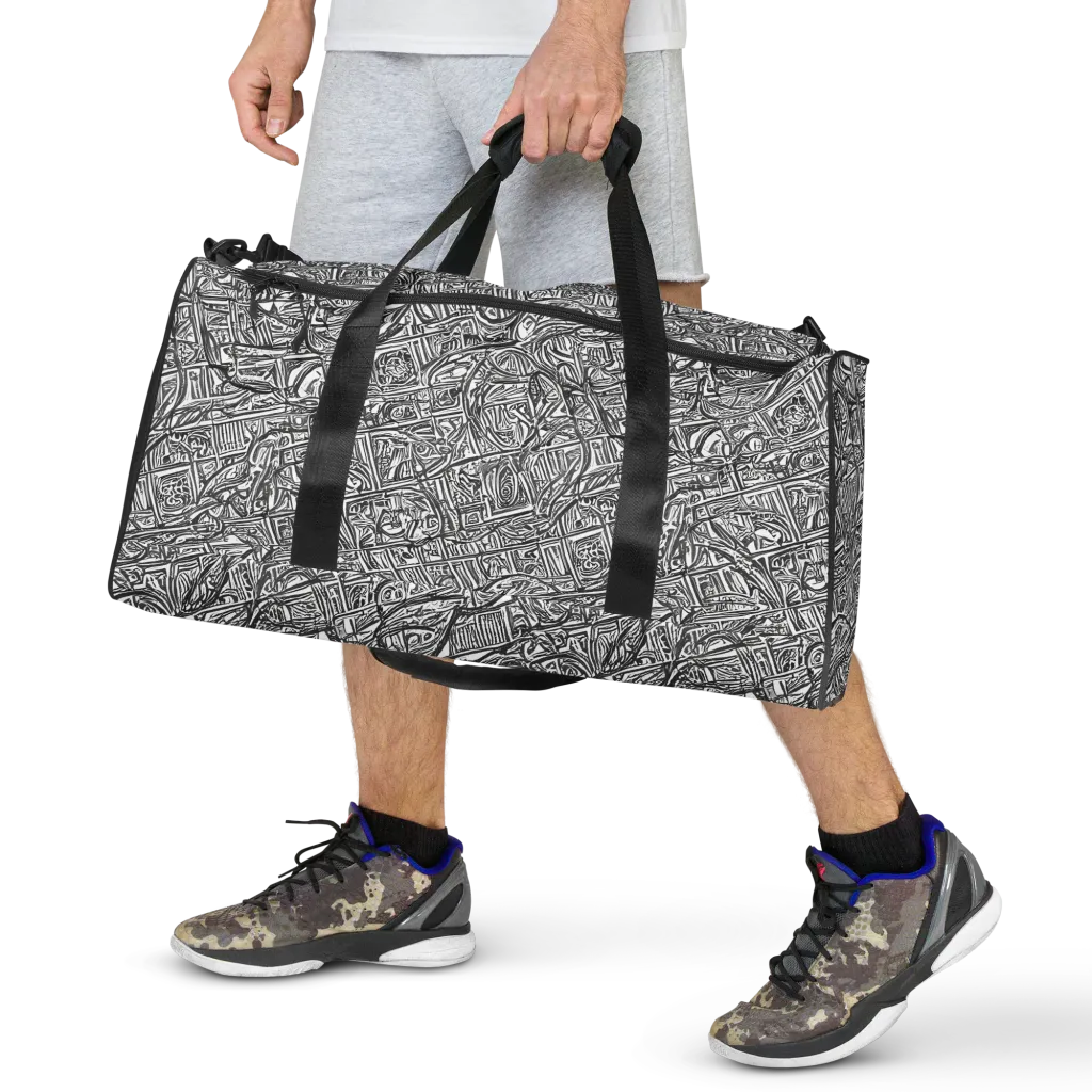 Monochrome Riot on Duffle Bag — Front