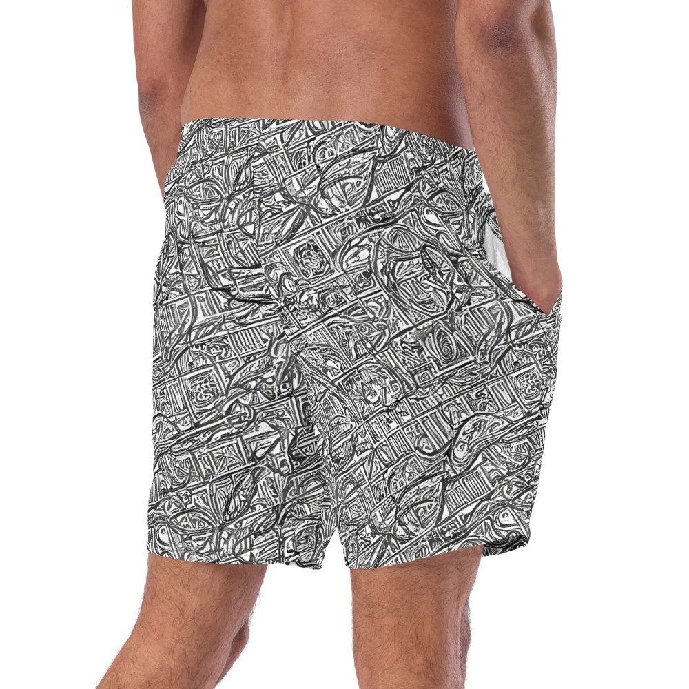 Monochrome Riot on Swim Trunks — Right Back