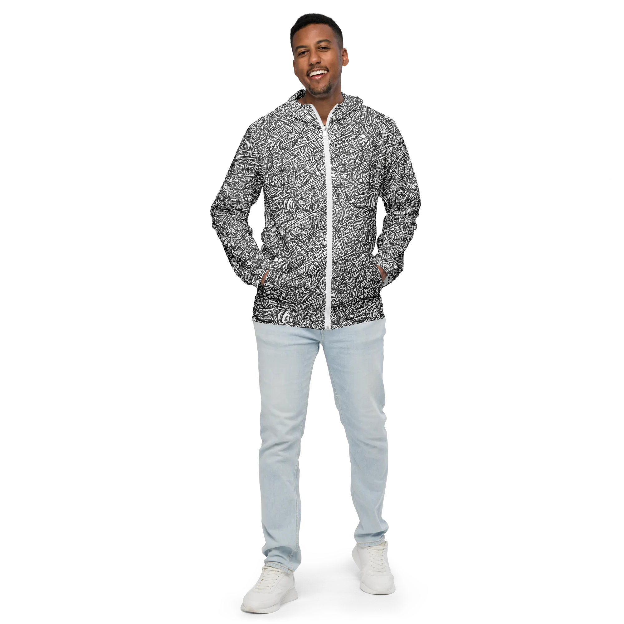 Monochrome Riot on Men's Windbreaker — Front