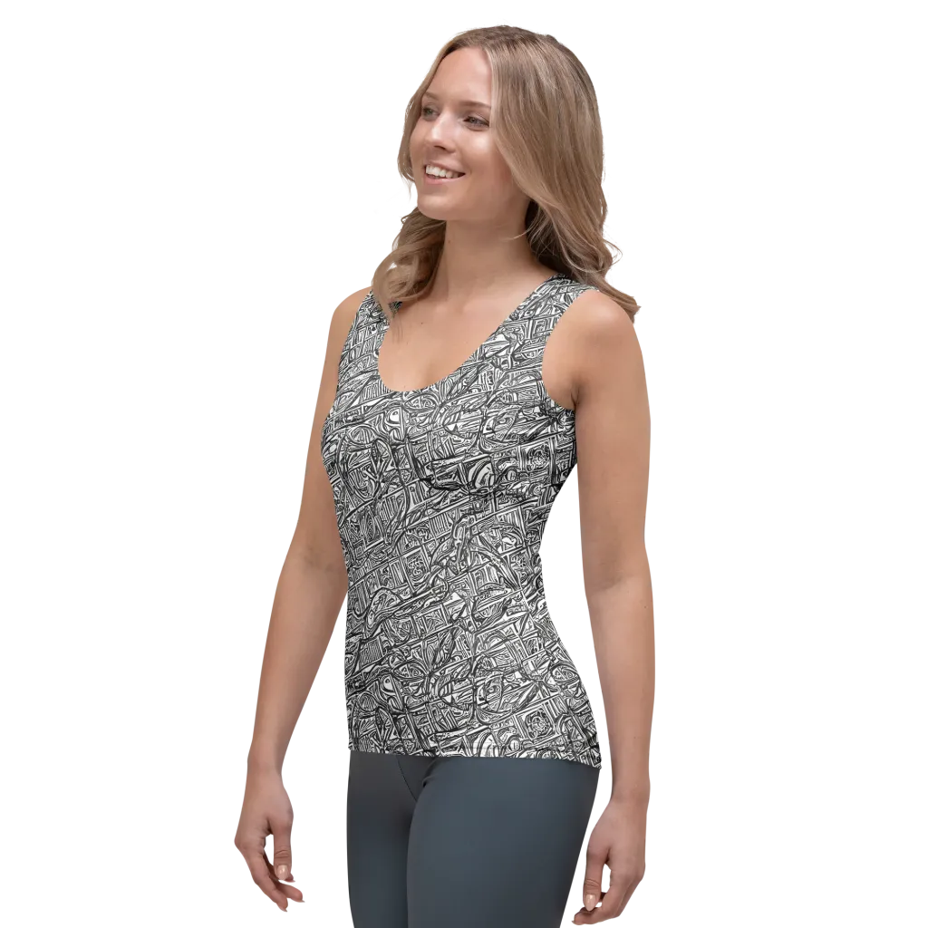 Monochrome Riot on Women's Tank Top — Left Front