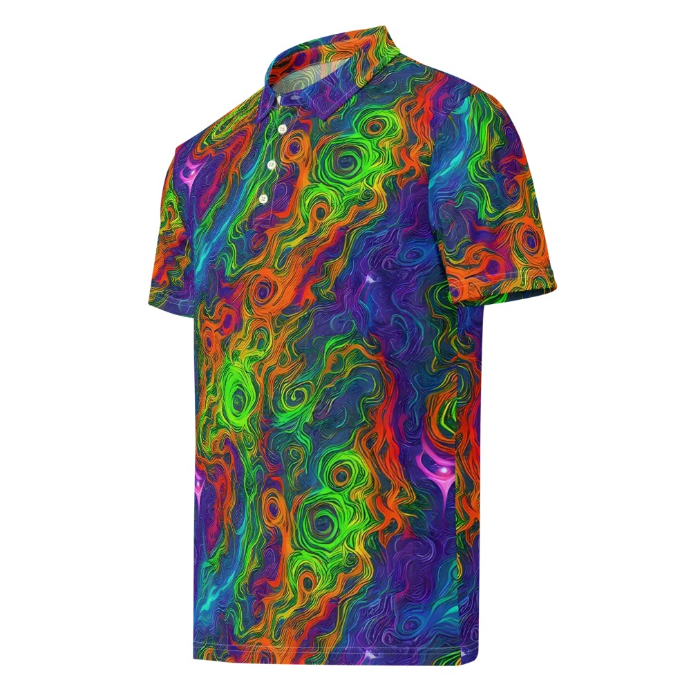 Chromatic Whirl on Men's Slim Fit Polo Shirt — Left Front