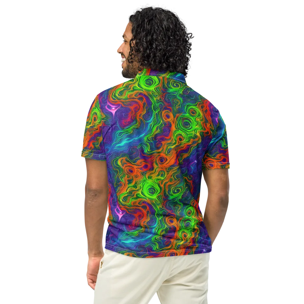 Chromatic Whirl on Men's Slim Fit Polo Shirt — Back
