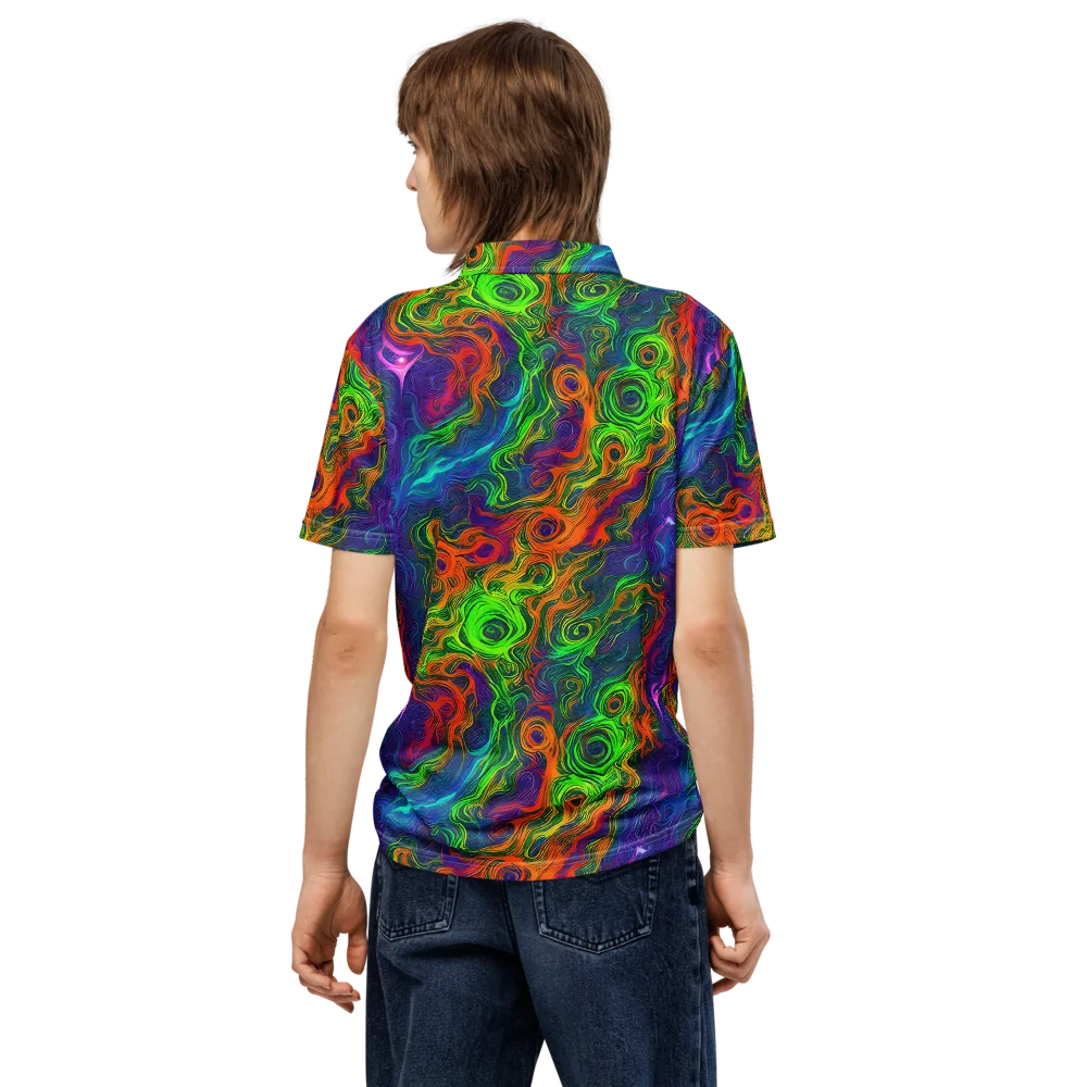 Chromatic Whirl on Men's Slim Fit Polo Shirt — Back