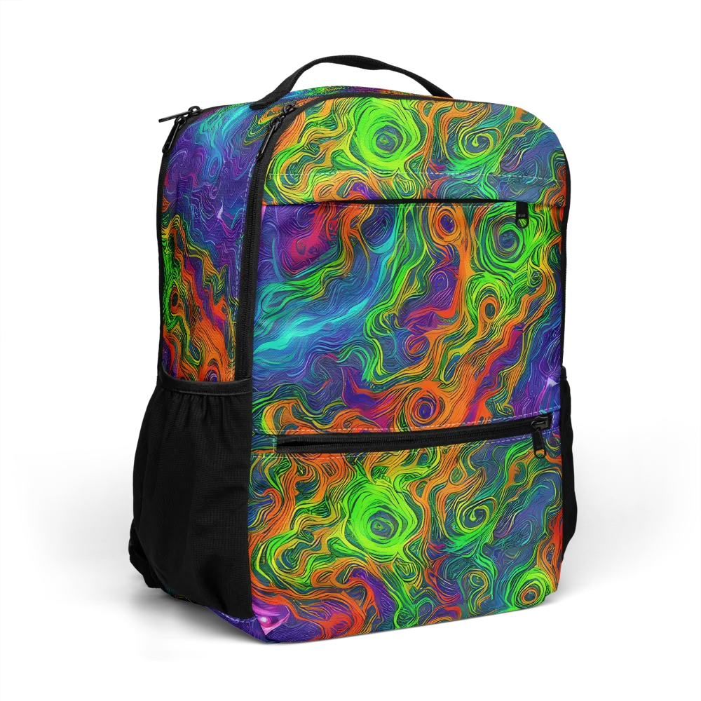 Chromatic Whirl on Utility Backpack — Right Front