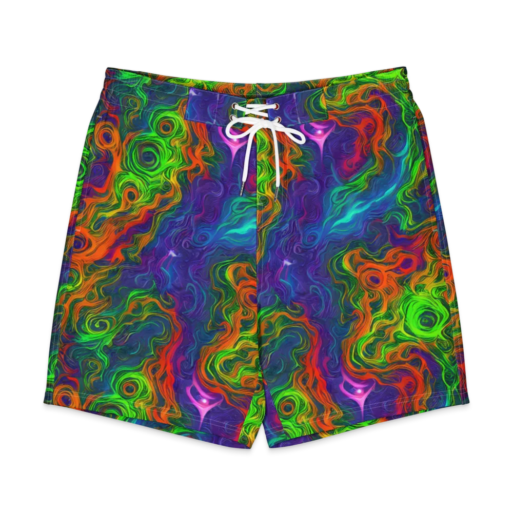 Chromatic Whirl on Men's Board Shorts — Front