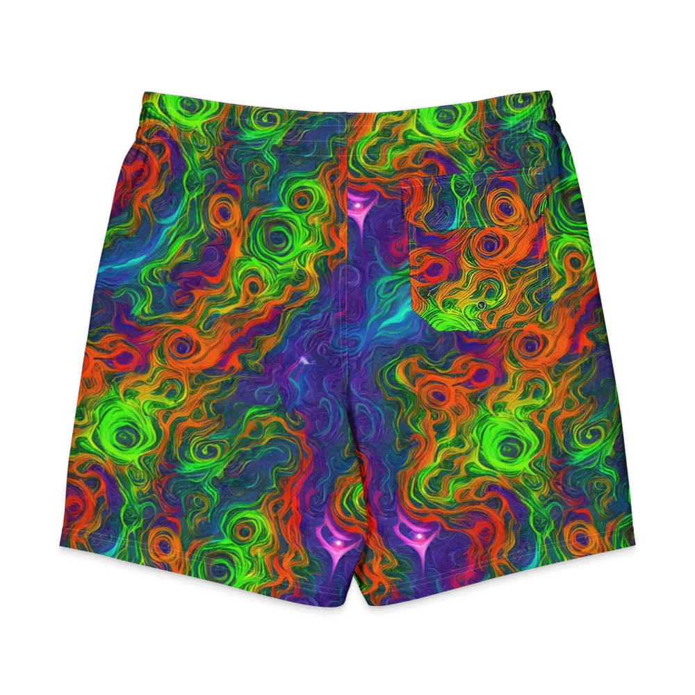 Chromatic Whirl on Men's Board Shorts — Back
