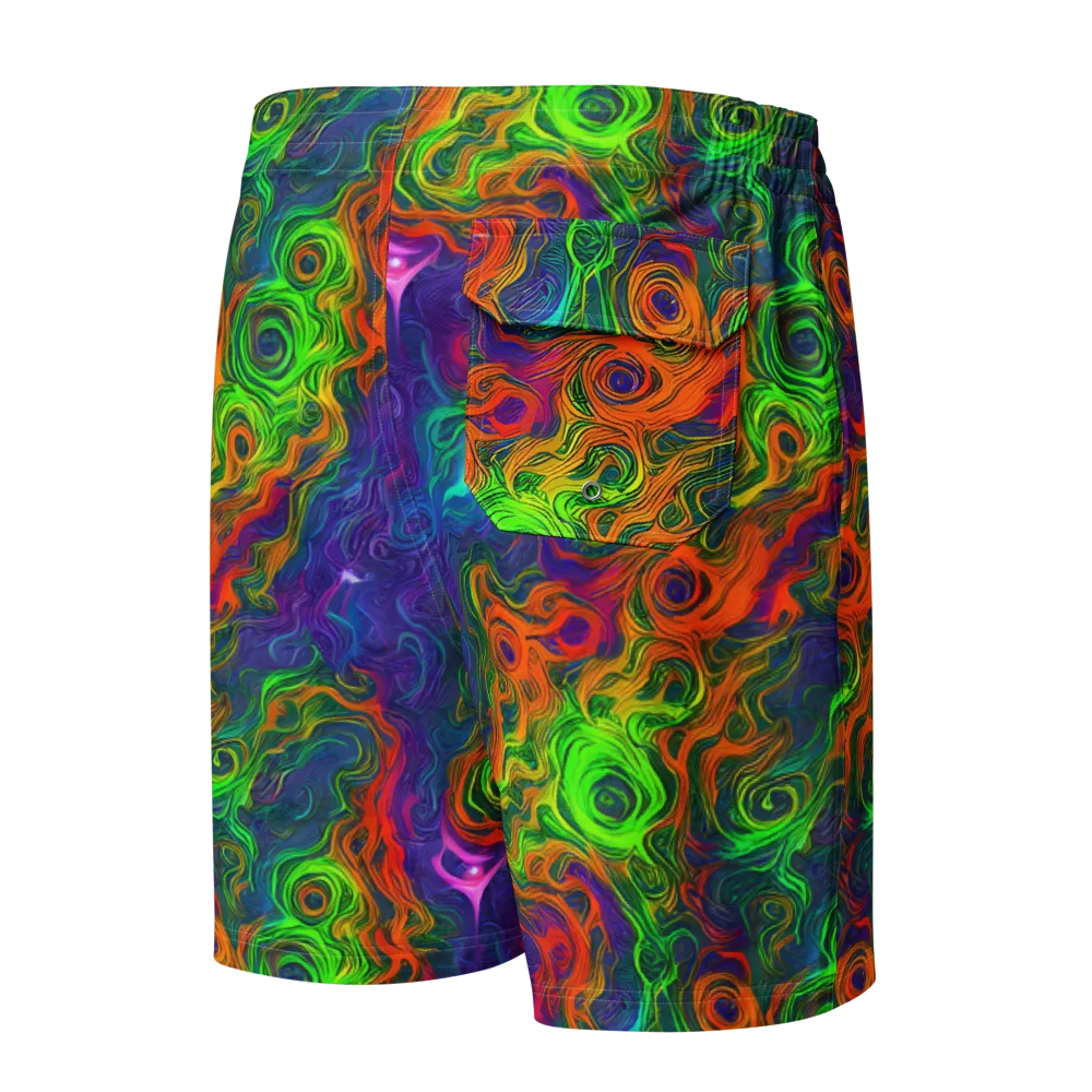 Chromatic Whirl on Men's Board Shorts — Back