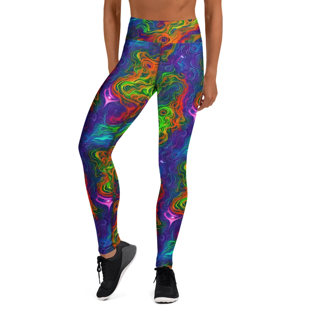 Chromatic Whirl on Yoga Leggings — Front