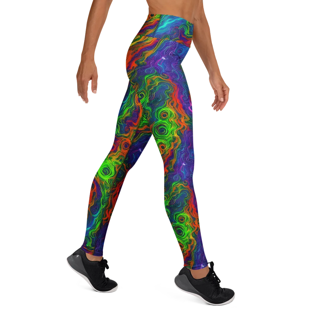 Chromatic Whirl on Yoga Leggings — Right