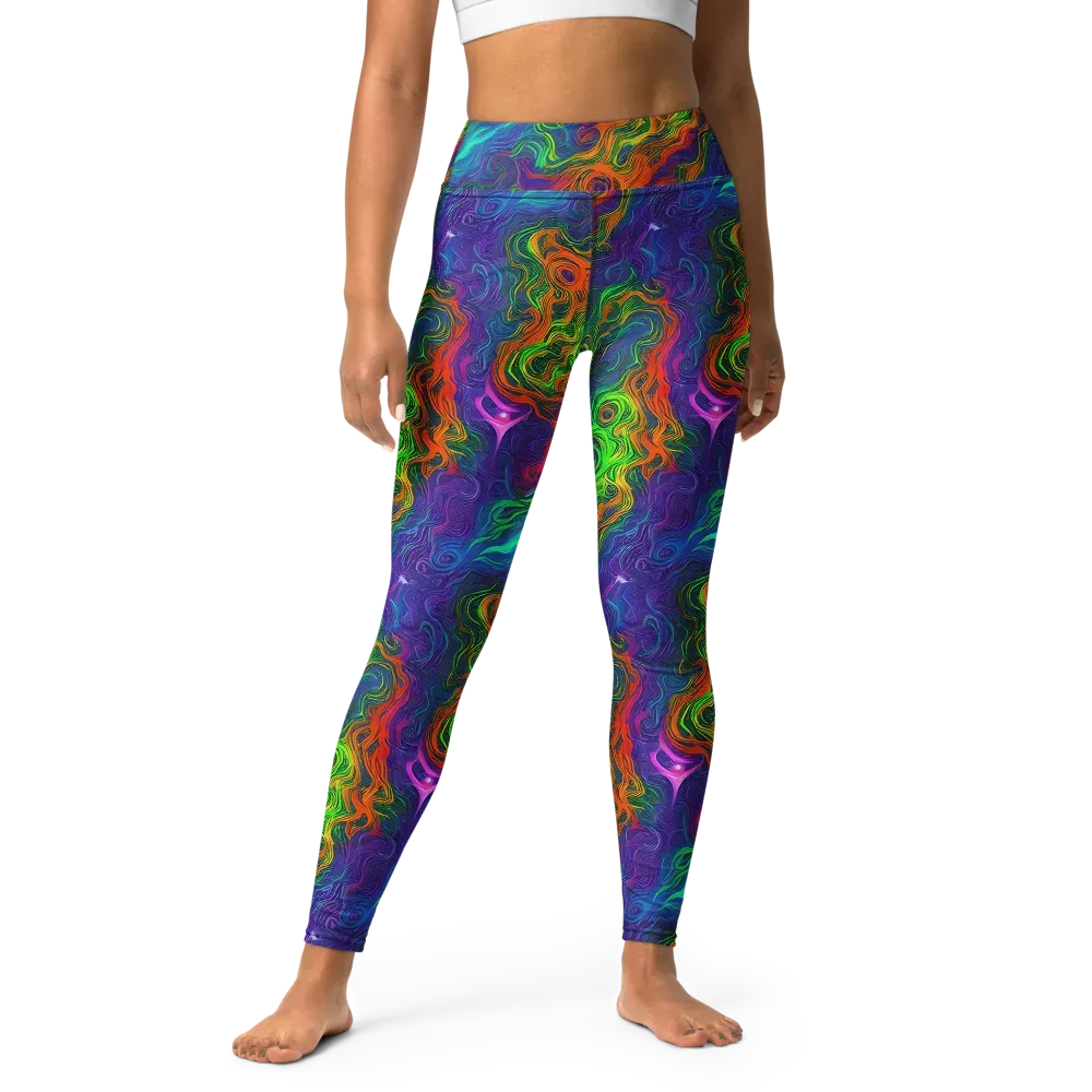 Chromatic Whirl on Yoga Leggings — Front