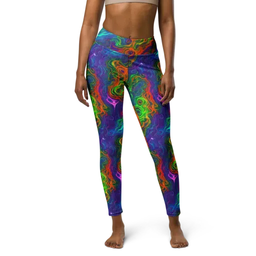Chromatic Whirl on a Yoga Leggings