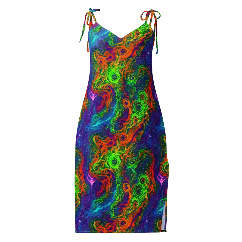 Chromatic Whirl on Slip Dress — Front