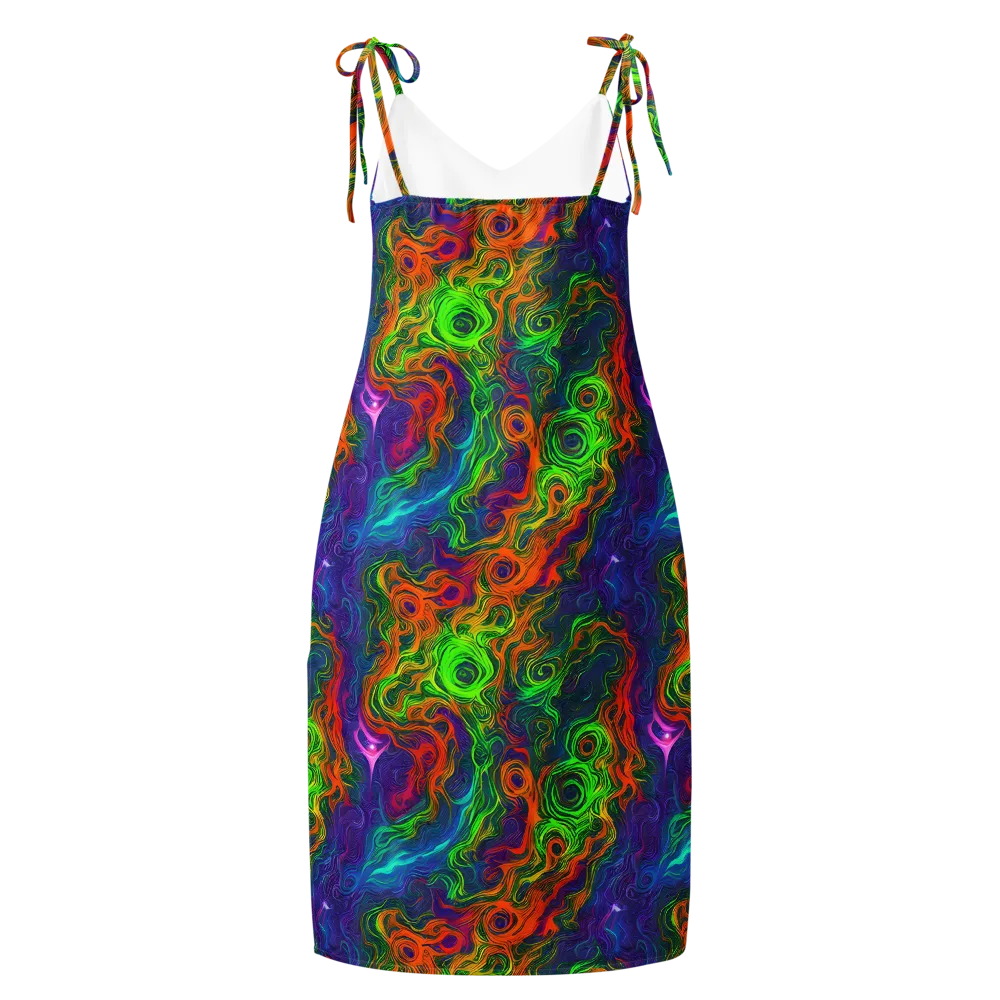 Chromatic Whirl on Slip Dress — Back