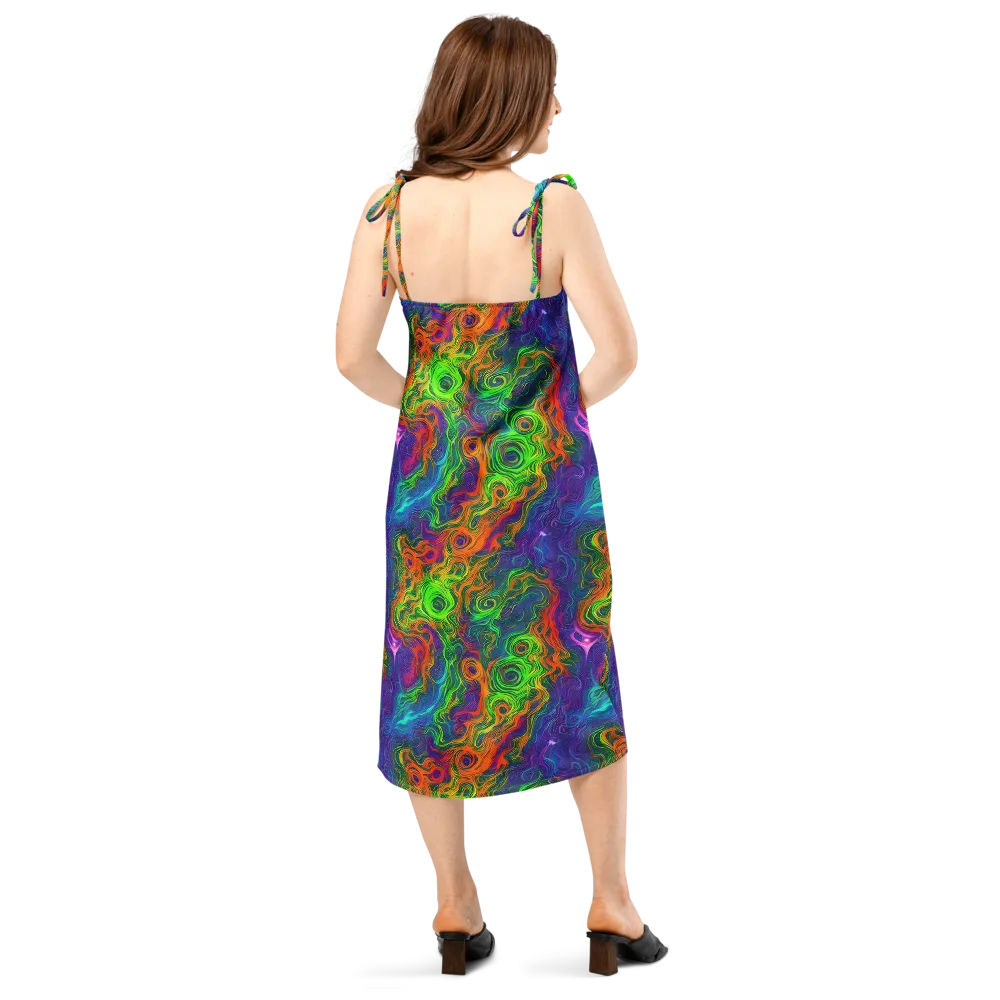 Chromatic Whirl on Slip Dress — Back