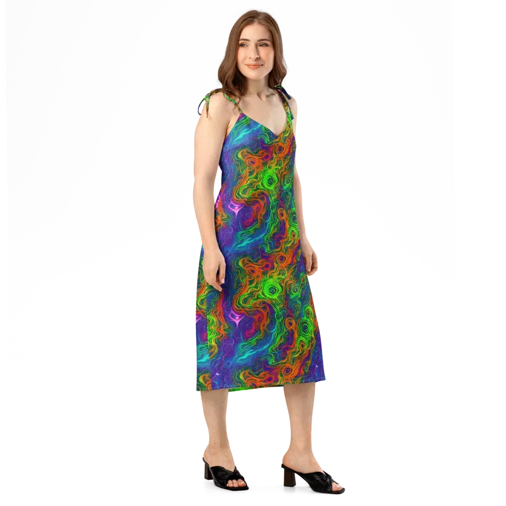 Chromatic Whirl on Slip Dress — Right Front