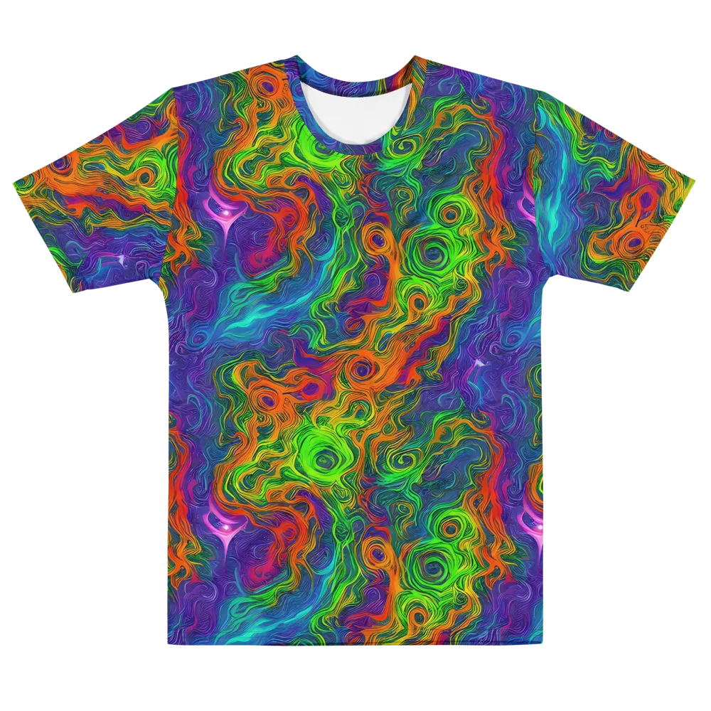 Chromatic Whirl on Men's Cotton Crew Neck T-Shirt — Front
