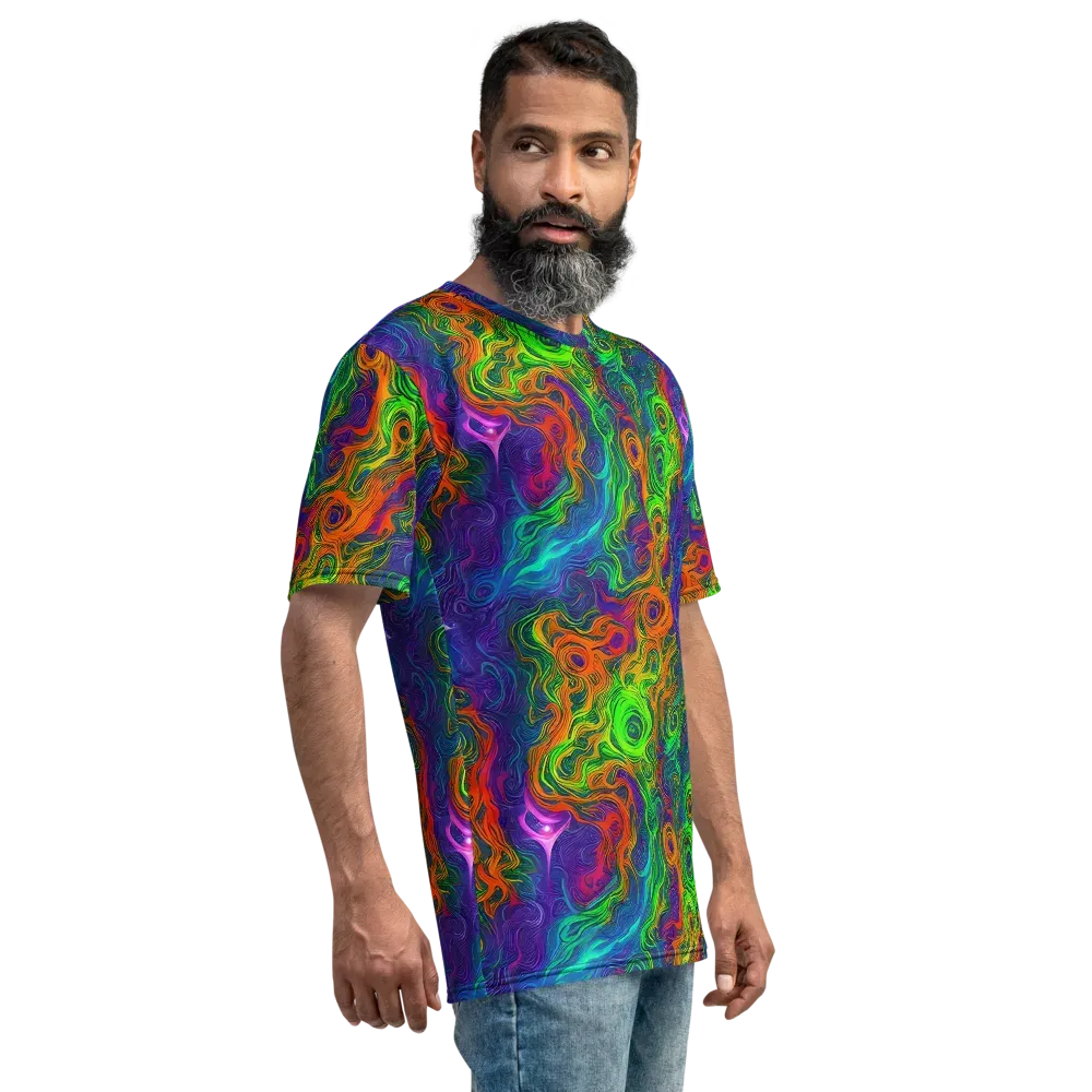 Chromatic Whirl on Men's Crew Neck T-Shirt — Right