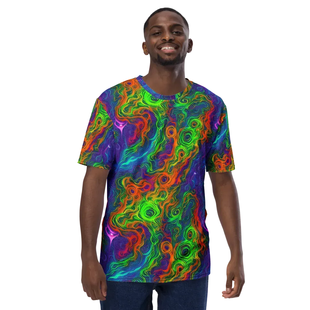 Chromatic Whirl on Men's Crew Neck T-Shirt — Front