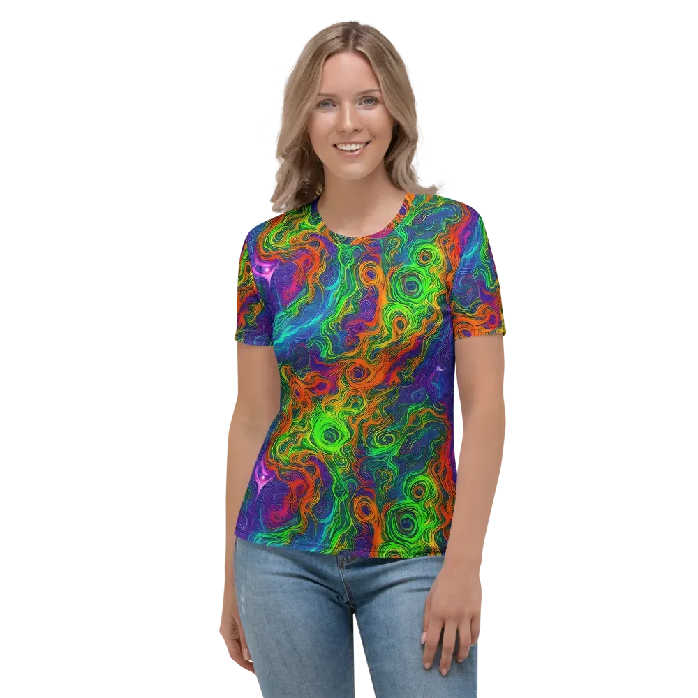 Chromatic Whirl on Women's Crew Neck T-Shirt — Front