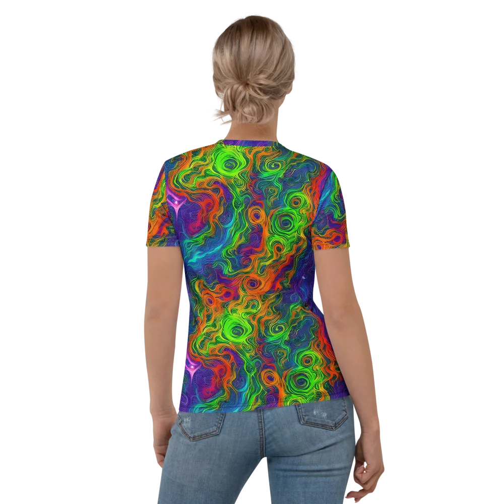Chromatic Whirl on Women's Crew Neck T-Shirt — Back