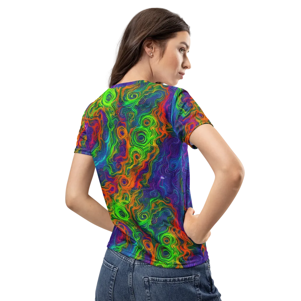 Chromatic Whirl on Women's Crew Neck T-Shirt — Back