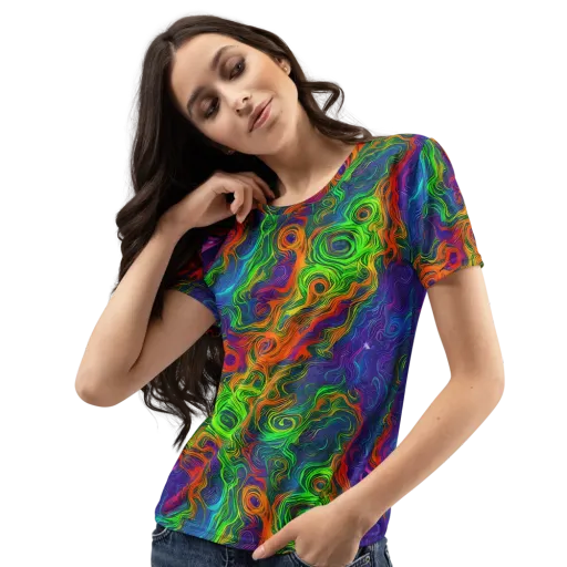 Chromatic Whirl on a Women's Crew Neck T-Shirt