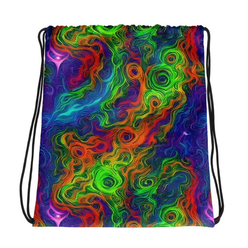 Chromatic Whirl on a Drawstring Bag