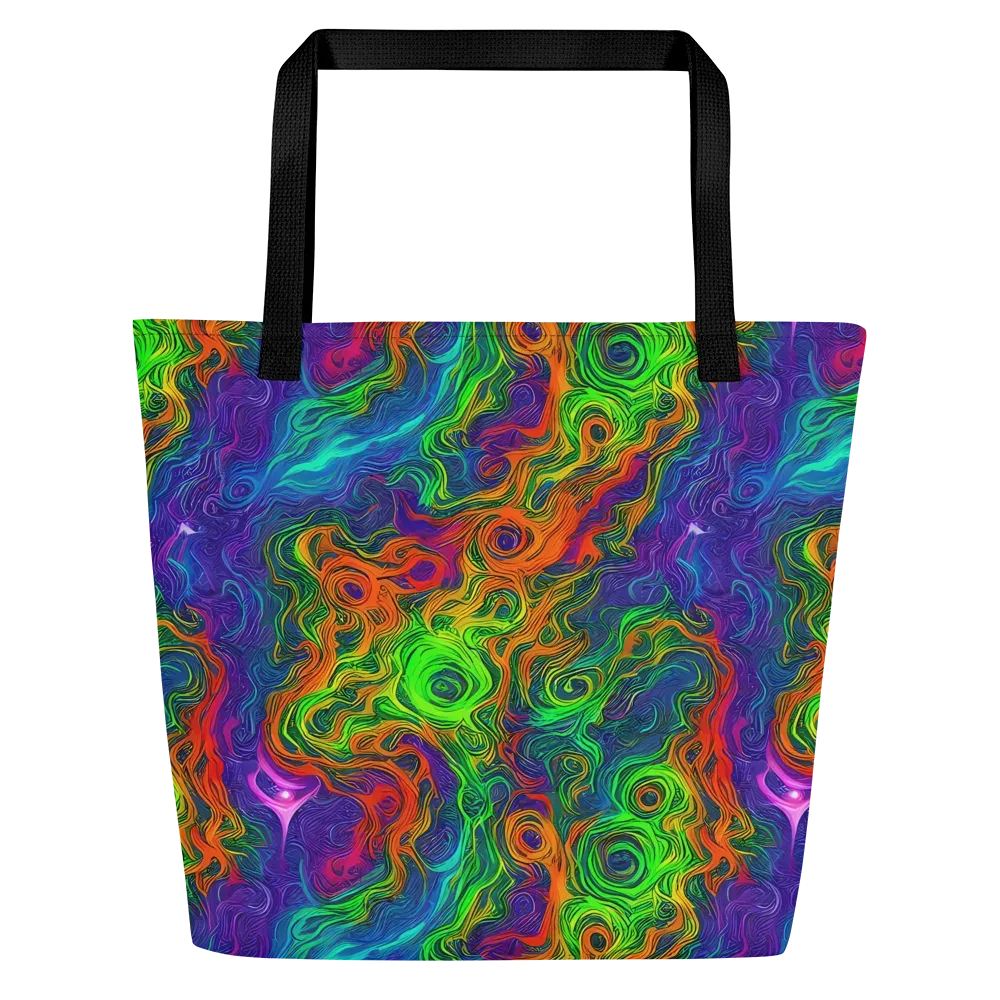 Chromatic Whirl on Large Tote Bag W/ Pocket — Front