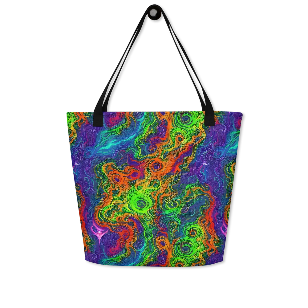 Chromatic Whirl on Large Tote Bag W/ Pocket — Front