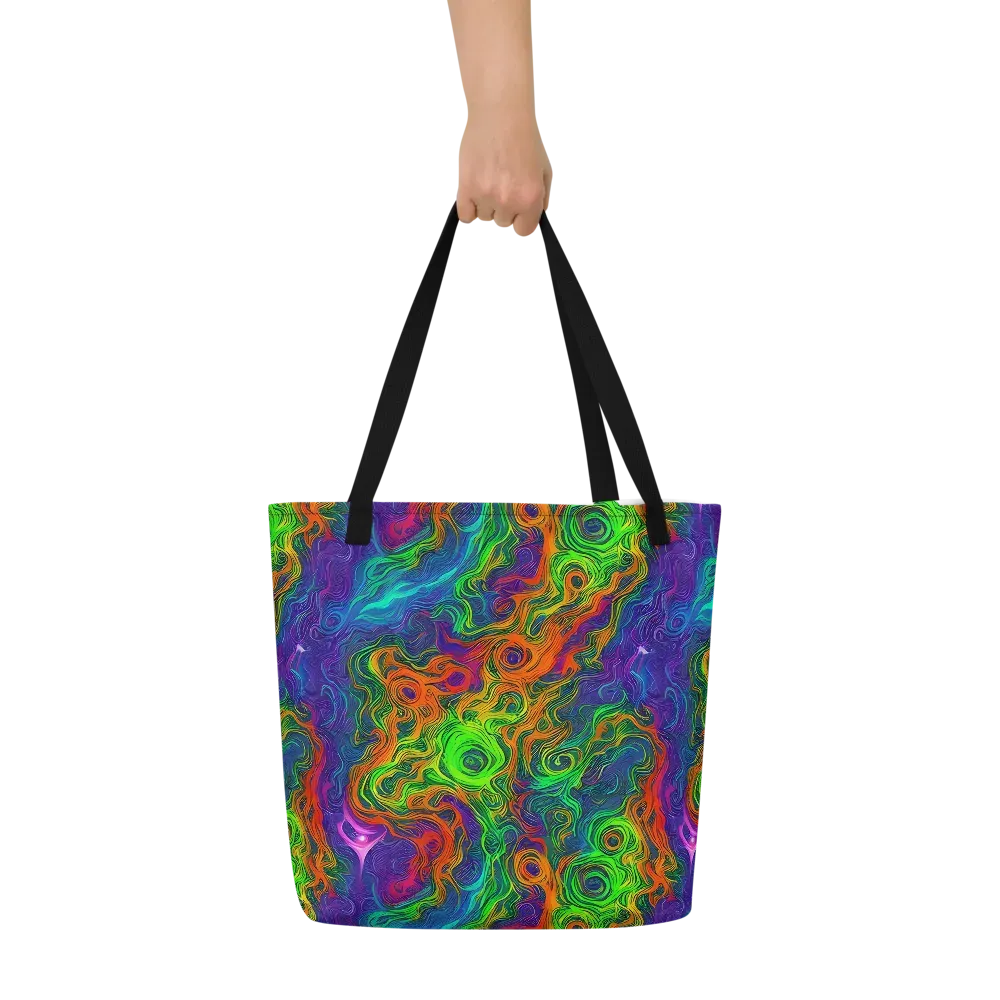 Chromatic Whirl on Large Tote Bag W/ Pocket — Front