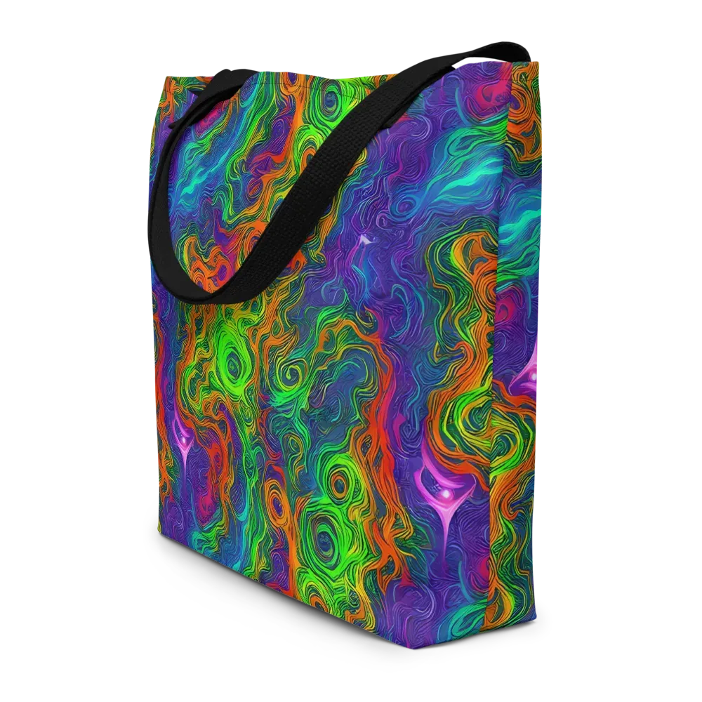 Chromatic Whirl on Large Tote Bag W/ Pocket — Front