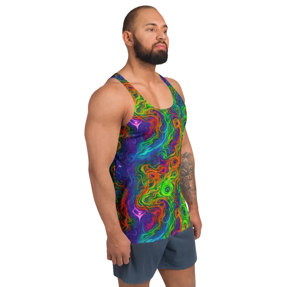 Chromatic Whirl on Men's Tank Top — Right Front