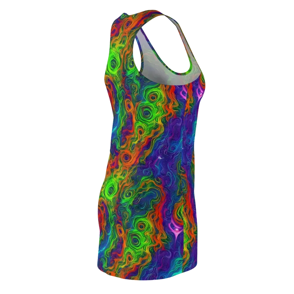 Chromatic Whirl on Racerback Dress — Back Side