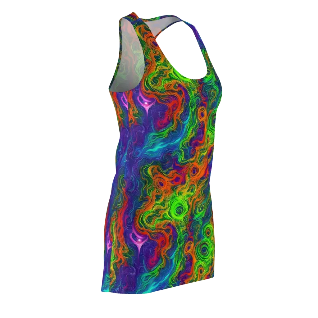 Chromatic Whirl on Racerback Dress — Front Side