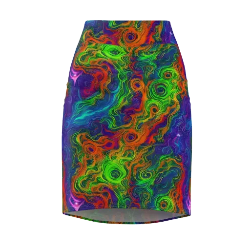 Chromatic Whirl on a Pencil Skirt