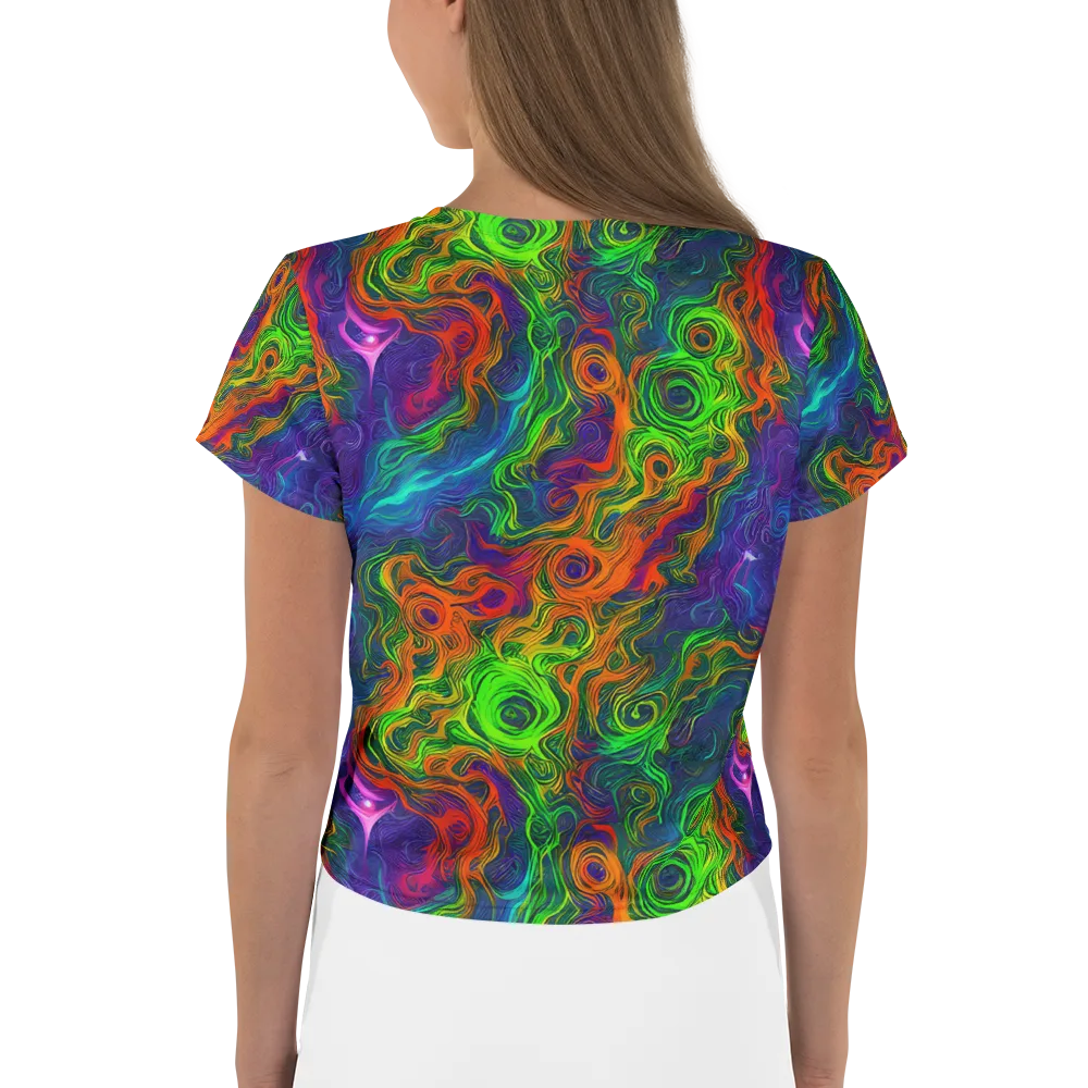 Chromatic Whirl on Crop Tee — Back