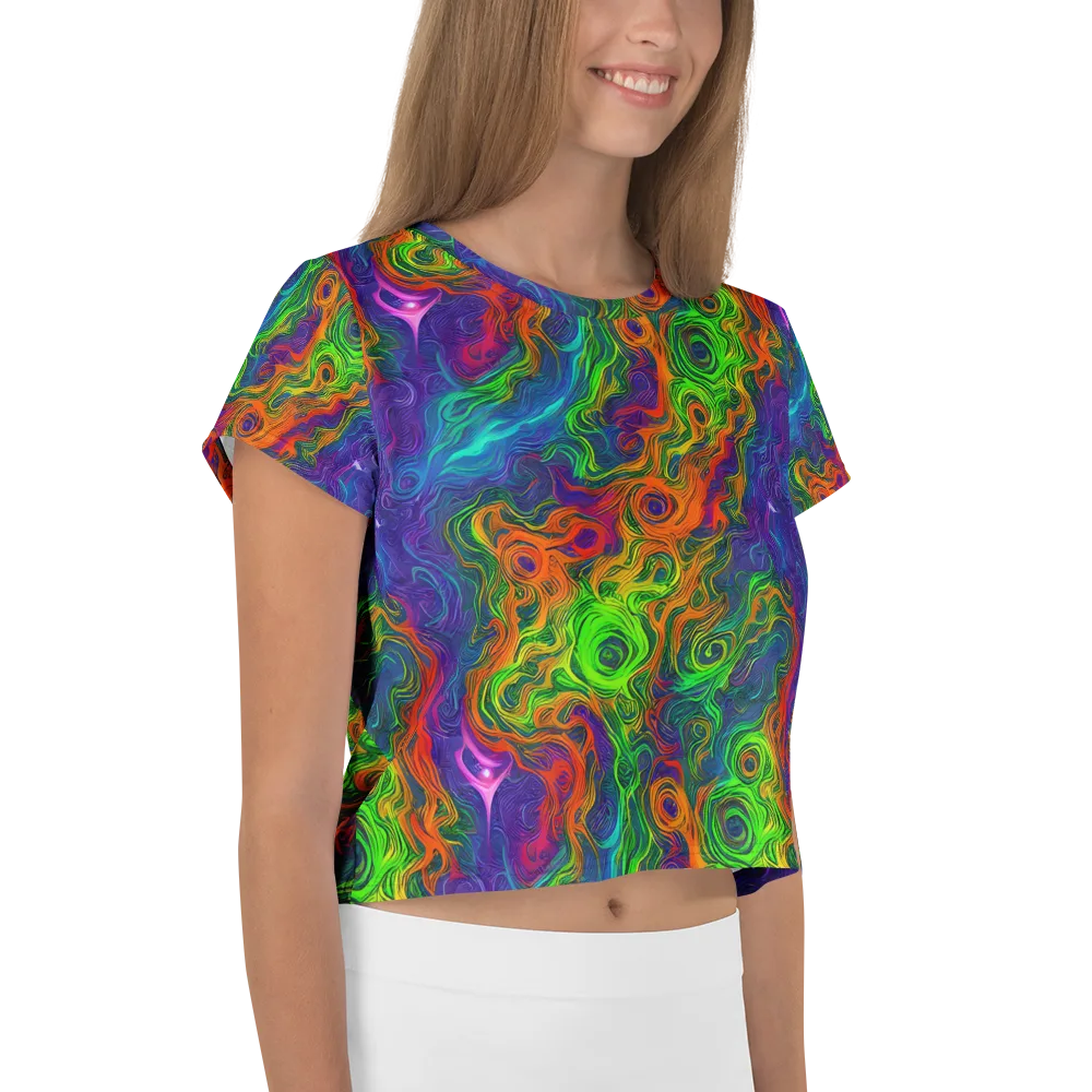 Chromatic Whirl on Crop Tee — Right